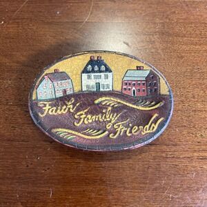 RAGON HOUSE Vintage Redware Primitive Oval Mini Plate‎ Decorative Ornament
